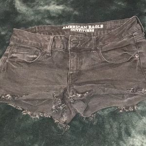 American Eagle black denim shorts